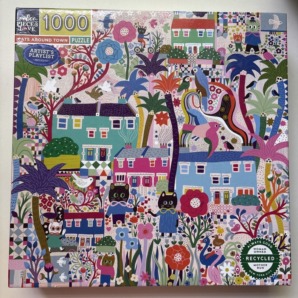 eeBoo "Cats Around Town" Jigsaw Puzzle 1000 Pieces New And Sealed